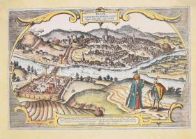 Buda és Pest látképe (1617-es rézkarc után készült reprint), 2 db plakát, az egyik hátoldalán ismert...
