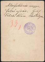 cca 1910 Felsőújvár (Felsőmarosújvár), Alsó-Fehér vármegye, gróf Teleki Ádám kastélya, keményhátú fo...