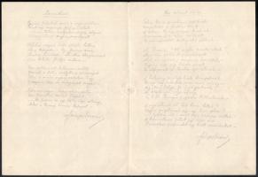 cca 1920-40 Erotikus vers gépelt kézirata és 4 db ceruzával írt vers kézirat Fényes Lóránt vagy Lórá...