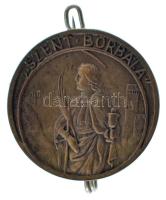 DN(~1940) "Szent Borbála" bronz jelvény, nem hozzá való tűvel T:XF, patina, forrasztásnyom a hátoldalon