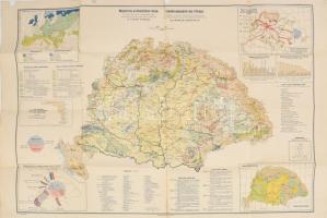 1927 Magyarország gazdaságföldrajzi térképe, szerk.: dr. Fodor Ferenc, 1:1 500 000, Magyar Földrajzi Intézet Rt., lapszéli hiányokkal, 62×94 cm