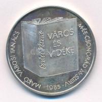 Fritz Mihály (1947-) 1985. "MÉE Csongrád Megyei Szervezete - Makó Városi Tanács / 75 éve született Erdei Ferenc" kétoldalas jelzett Ag emlékérem (35,89g/0.835/42.5mm) T:AU (eredetileg PP), patina, folt