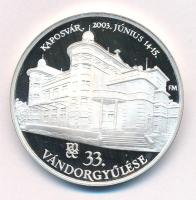 Fritz Mihály (1947-) 2003. "MÉE Kaposvár - 33. Vándorgyűlés / Csiky Gergely a színház névadója" kétoldalas jelzett Ag emlékérem (34,02g/0.925/42,5mm) T:AU (eredetileg PP)