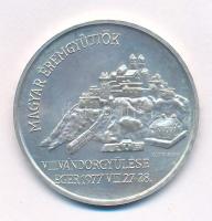 Képíró Zoltán (1944-1981) / ÁPV 1977. "MÉE VIII. Vándorgyűlése Eger / Dobó István" kétoldalas jelzett Ag emlékérem (25,16g/0.800/42,5mm) T:AU Adamo EG1