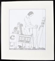 Kozma Lajos (1884-1948): Fafaragás. Nyomat, papír, jelzés nélkül, paszpartuban, 22×20 cm