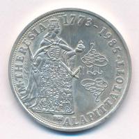 Bognár György (1944-) 1985. "M. Theresia alapíttatott 1773-1985 / Bizományi Áruház Vállalat - BÁV 40 év 1945-1985" kétoldalas jelzett Ag emlékérem (33,72g/0.925/42,5mm) T:AU