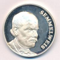 2000. "Semmelweis / 100 éves a Miskolci Semmelweis (Erzsébet) Kórház" kétoldalas jelzett Ag emlékérem (33,77g/0.925/42,5mm) T:AU (eredetileg PP), kis patina, ujjlenyomat