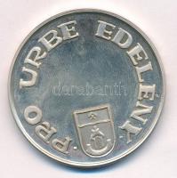 Jószay Zsolt (1951-) DN(~2000) "Pro Urbe Edelény" kétoldalas jelzett Ag emlékérem (36,29g/0.925/42,5mm) T:AU, patina