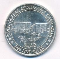 Amerikai Egyesült Államok / Nevada DN(~1990) "Flamingo Hilton" kétoldalas jelzett Ag kaszi...