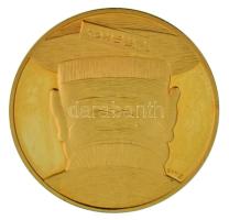 Fritz Mihály (1947-) 1991. "Megszálló szovjet csapatok kivonulása / Pax vobis - Béke veletek / KONYEC!" kétoldalas aranyozott bronz emlékérem (42,5mm) T:AU (eredetileg PP), folt
