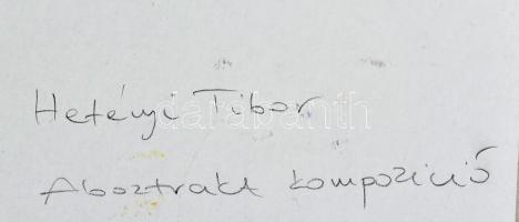 Hetényi Tibor (1891-1977): Abszatrakt kompozíció. Olaj, papír, jelzés nélkül, jobb alsó sarkában kis...