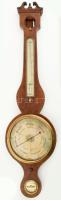 Antik barométer, jelzett, sérült, törött, m: 97 cm