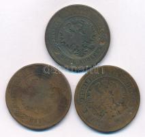 Orosz Birodalom 1873EM + 1875EM + 1879. 5k Cu "II. Miklós" (3xklf) T:F, patina
Russian Em...