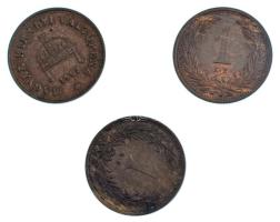 1894KB + 1895KB + 1902KB 1f bronz T:AU-VF, patina Adamo K1