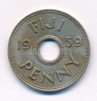 Fidzsi-szigetek 1959. 1p Cu-Ni "II Erzsébet" T:AU patina Fiji 1959. 1 Penny Cu-Ni "Elisabeth II" C:AU patina Krause KM#21