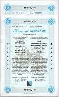 Békéscsaba 1991. "Thermál Invest Rt. Befektetési és Gyógyidegenforgalmi Részvénytársaság" kamatozó részvénye 10.000Ft-ról szelvényekkel (2x) sorszámkövetők, bélyegzéssel T:AU