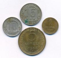 Szovjetunió 1941. 10k Cu-Ni + 1943. 15k Cu-Ni + 1950. 1k Al-bronz + 1954. 5k Al-bronz T:AU-VF Soviet Union 1941. 10 Kopecks Cu-Ni + 1943. 15 Kopecks Cu-Ni + 1950. 1 Kopeck Al-bronze + 1954. 5 Kopecks Al-bronze C:AU-VF
