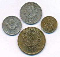 Szovjetunió 1941. 10k Cu-Ni + 1943. 15k Cu-Ni + 1950. 1k Al-bronz + 1954. 5k Al-bronz T:AU-VF
Sovie...