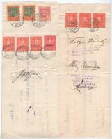 1927-1941. 5db klf váltó kitöltve, okmánybélyegekkel, bélyegzésekkel T:F