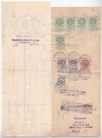 1927-1941. 5db klf váltó kitöltve, okmánybélyegekkel, bélyegzésekkel T:F