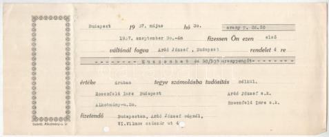 1927-1941. 5db klf váltó kitöltve, okmánybélyegekkel, bélyegzésekkel T:F