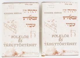 Scheiber Sándor: Folklór és tárgytörténet. I-II. köt. Bp.,1977, Magyar Izraeliták Országos Képviselete. Második, bővített kiadás. Kiadói műbőr-kötés, kiadói papír védőborítóban. A szerző által DEDIKÁLT: