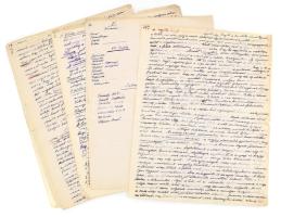 cca 1930 Herzog József (1880-1941) levéltáros, történész, kézirata középkori témában 16 p.