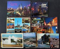 11 db MODERN amerikai és kanadai képeslap (1 db leporello, 1 db képeslapfüzet 5 lappal)