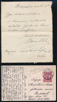 1918-19 Boros Béla és Izsó (?) Lajos műkereskedők 2 db levelezőlapja Kézdi-Kovács László (1864-1942) festőművészhez, festményei ügyében.