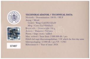 2024. 100Ft "100 éves a Magyar Nemzeti Bank" első napi veret díszcsomagolásban "07487...