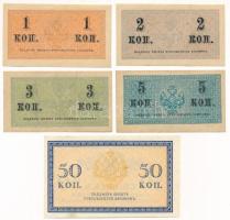 Orosz Birodalom 1915. 1k - 50k (5xklf) T:AU-F
Russian Empire 1915. 1 Kopeck - 50 Kopecks (5xdiff) C...