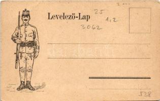 Eger, K. u. k. katonák a laktanya udvarán. Baross nyomda (EB)