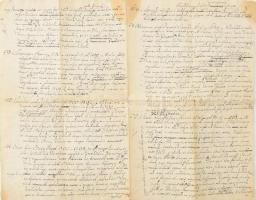 cca 1800 Tíz XVII. és XVIII. századi főnemes, politikus és hivatalnok életrajza négy kézzel beírt oldalon Orczy bárótól Drugeth Simonig