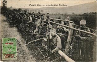 1915 Fedett állás / In gedeckter Stellung / WWI Austro-Hungarian K.u.K. military, in covered position. TCV card (EB)