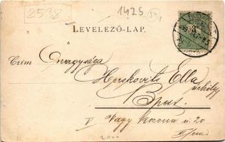 1899 (Vorläufer) Sulamith. A három kérő, Radó, Kövessyné, Sarkadi, Pataki, Kovács. Löbl és D. fia (t...