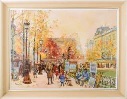 Bényi Éva (1955-): Portréfestő. Olaj, farost, jelzett, fakeretben, 60×80 cm