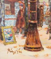 Bényi Éva (1955-): Portréfestő. Olaj, farost, jelzett, fakeretben, 60×80 cm