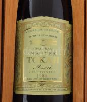 1988 Chateau Megyer 5 puttonyos Tokaji Aszú, bontatlan palack, édes fehér desszertbor, bontatlan, le...