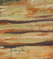 Hornyik Zoltán (1960-): Parti út. Olaj, farost, jelzett. Dekoratív fakeretben. 50×70 cm