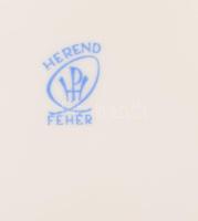 Herendi bobbonier, rózsa fogóval, háncsnyomott felülettel, jelzett, minimális pattogzással, 18x10 cm