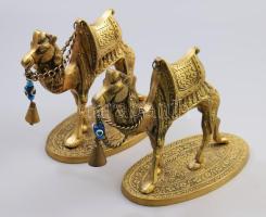 Bronz teve asztaldísz pár, 23x18 cm