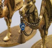 Bronz teve asztaldísz pár, 23x18 cm