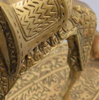 Bronz teve asztaldísz pár, 23x18 cm