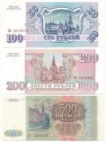 Oroszország 1993. 100R + 200R + 500R T:UNC-AU
Russia 1993. 100 Rubles + 200 Rubles + 500 Rubles C:U...