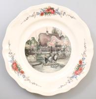 Sarreguemines tál, jelzett, d: 25 cm