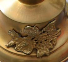 Réz petróleumlámpa, üveg búrával, m: 30 cm