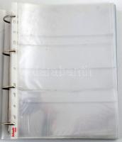 Fehér négy gyűrűs bankjegy album, 102db, javarészt "Esselte" műanyag berakólappal (benne 6...