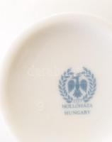 Hollóházi Erika mintás teás készlet. Jelzett, minimális pattogzással, teljes