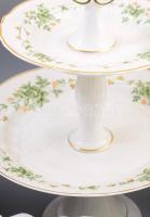 Hollóházi Erika mintás 82 részes étkészlet. Jelzett, jó darabokkal, kis kopással