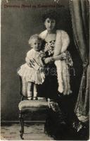 1906 Dronning Maud og Kronprins Olav / Maud of Wales, Queen of Norway with Crown Prince Olav (EK)